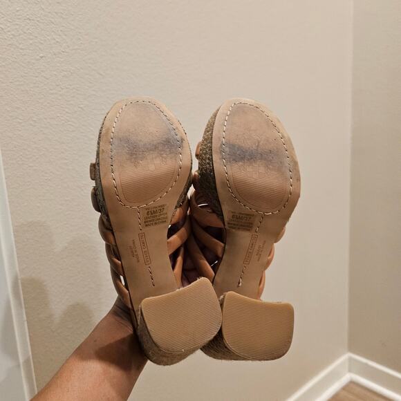 Vince Camuto Patrest Cognac Leather Mule Heels Size 6.5 - Picture 8 of 9